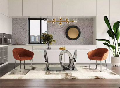 Modern designer dining room dining table kitchen table glass top style furniture